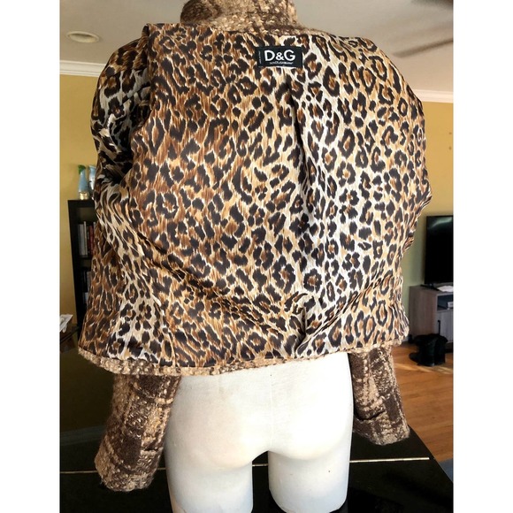 RARE Vtg Dolce & Gabbana Cropped Brown Plaid Double Breasted Chunky Tweed Jacket - Picture 10 of 12